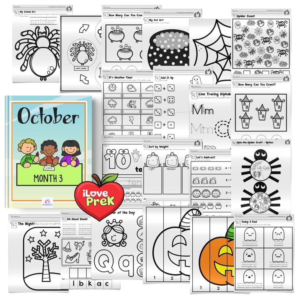 October Halloween kindergarten activities by iLovePreK
