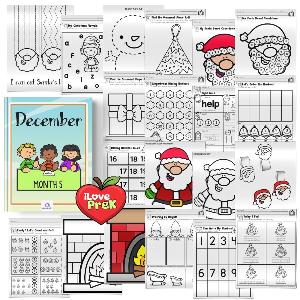 December Christmas kindergarten activities by iLovePreK