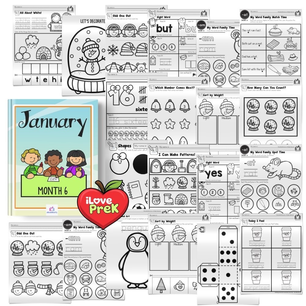 January New Year kindergarten activities by iLovePreK