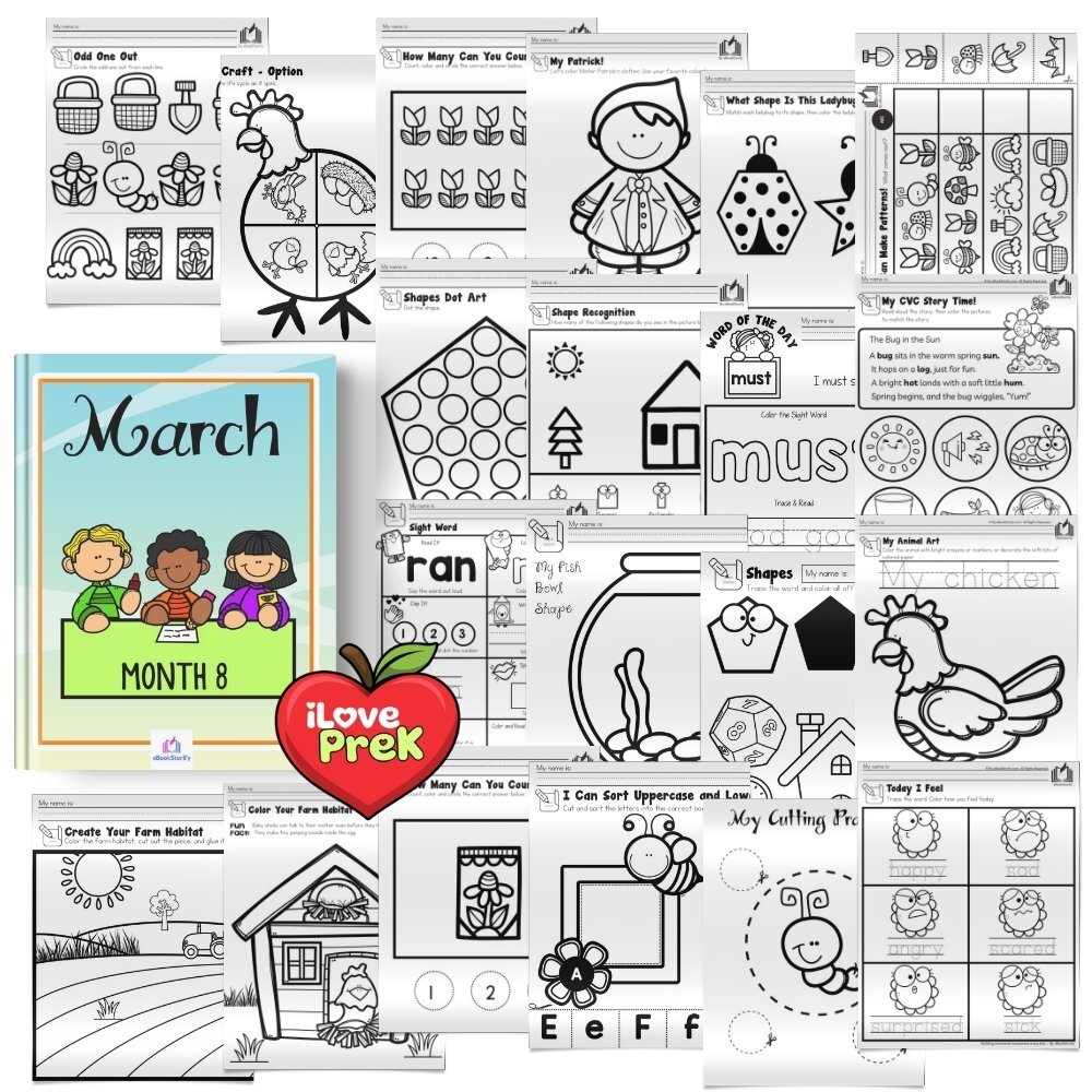 March Spring kindergarten activities by iLovePreK