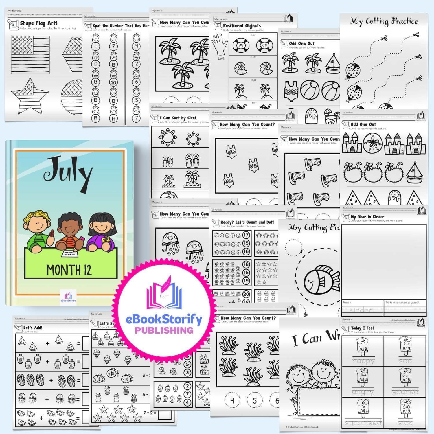 July Kindergarten Curriculum by eBookStorify