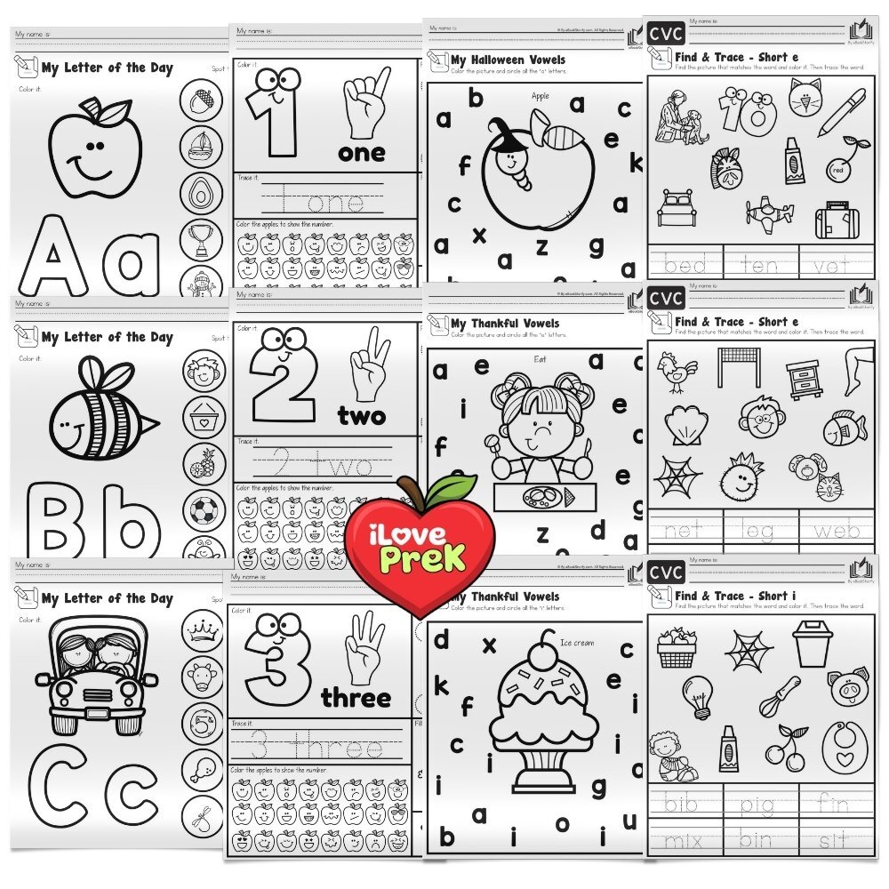 Complete A-Z literacy, sight words and CVC activities for kindergarten by iLovePreK