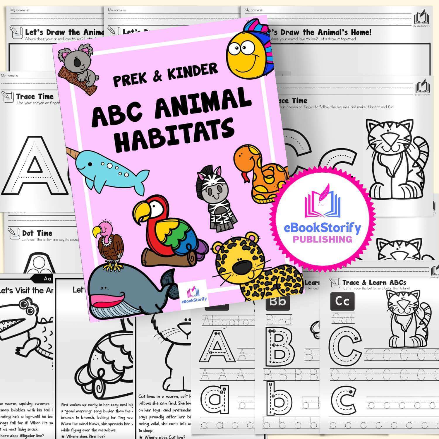 PreK Kinder Animal Alphabet Habitats by eBookStorify
