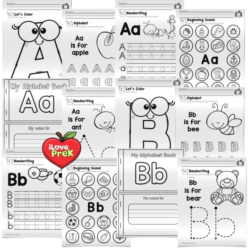 Complete A-Z early literacy practice for preschool PreK by iLovePreK