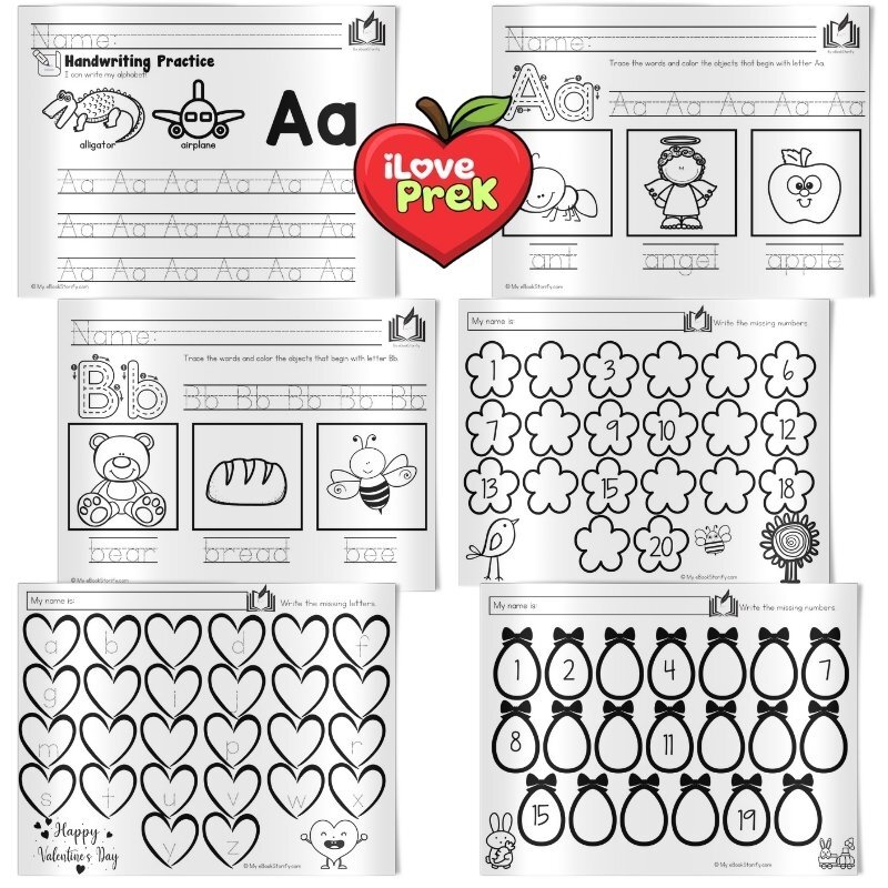 Preschool learning review pages that reinforce skills by iLovePreK