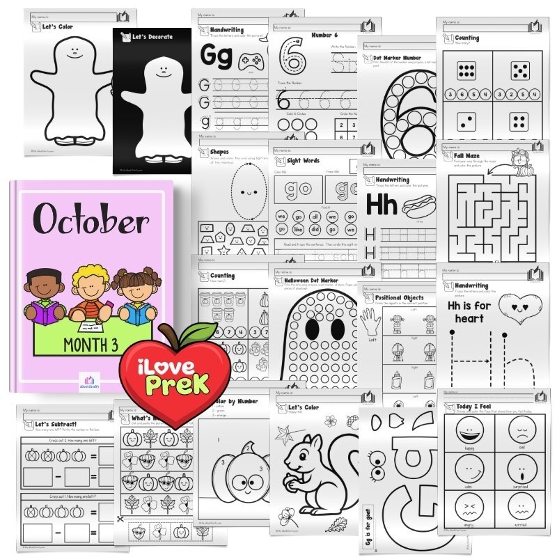 October preschool activities by iLovePreK