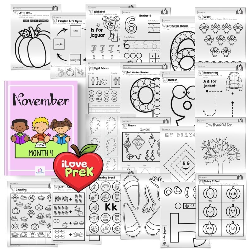 November preschool activities by iLovePreK