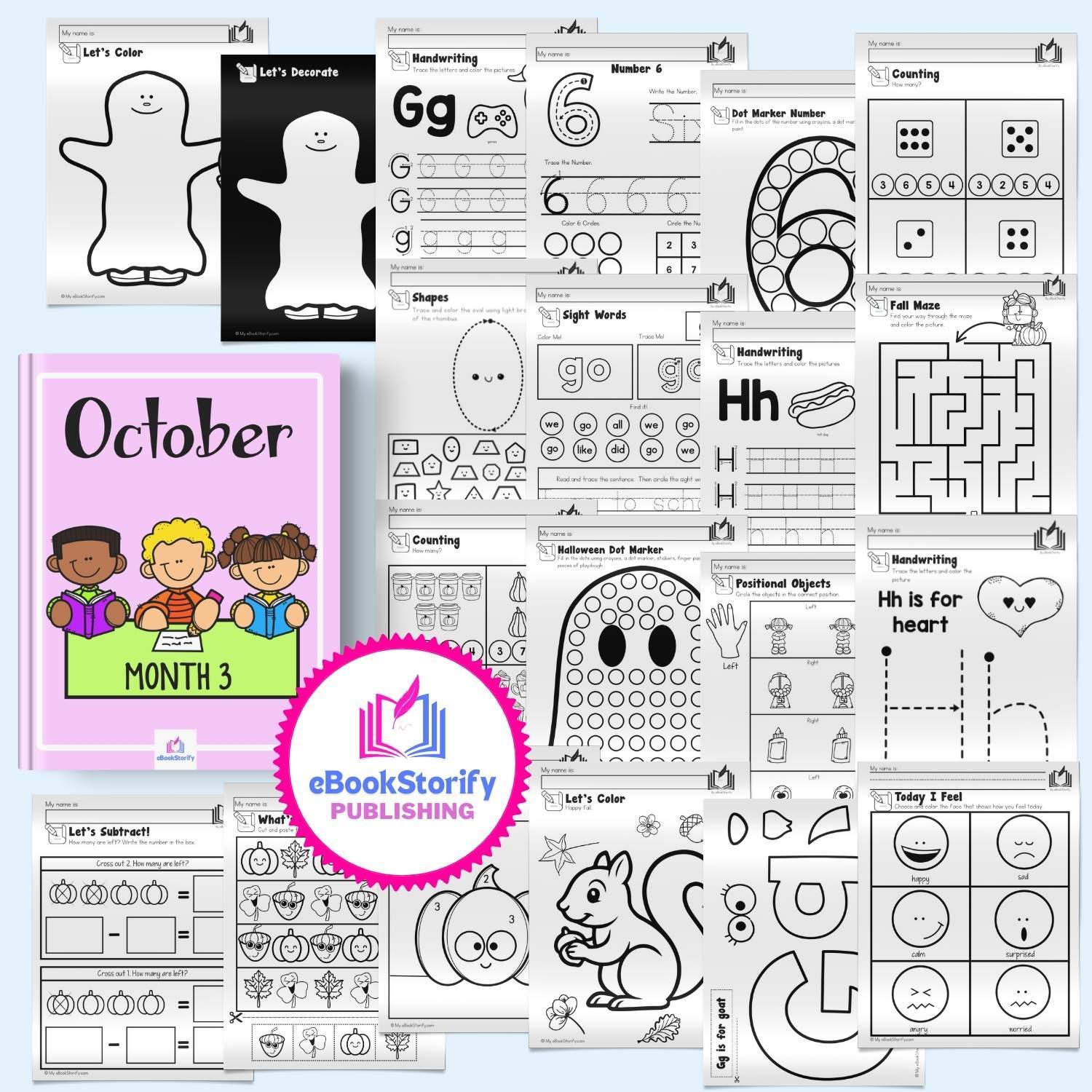 Halloween crafts, pumpkin activities, friendly Casper story