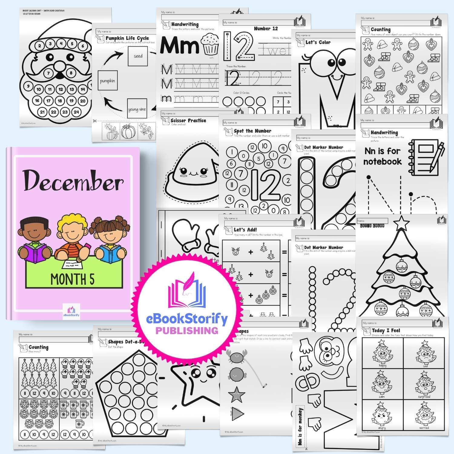 Preschool December Curriculum - Christmas Activities Bundle by eBookStorify