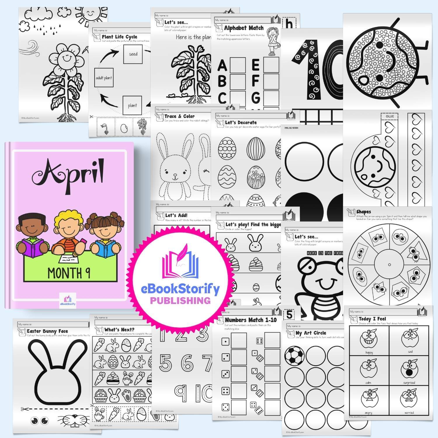 Preschool April Curriculum - Easter & Spring Activities Bundle