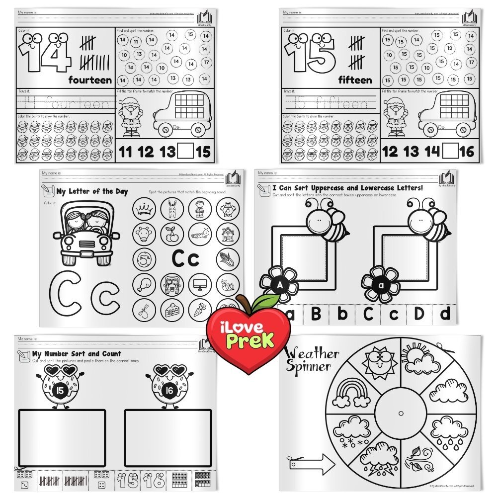 Review pages that reinforce learning for kindergarten by iLovePreK