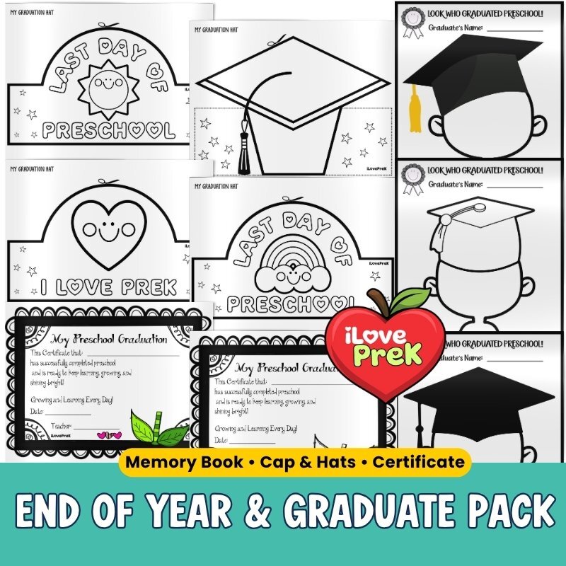 Preschool graduation celebration pack bonus preview by iLovePreK