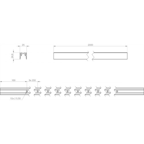 Martin Pro VC-Dot 1 Aluminium Mounting Profile Black 2m Martin Pro VC-Dot 1 Aluminium Mounting Profile Black 2m