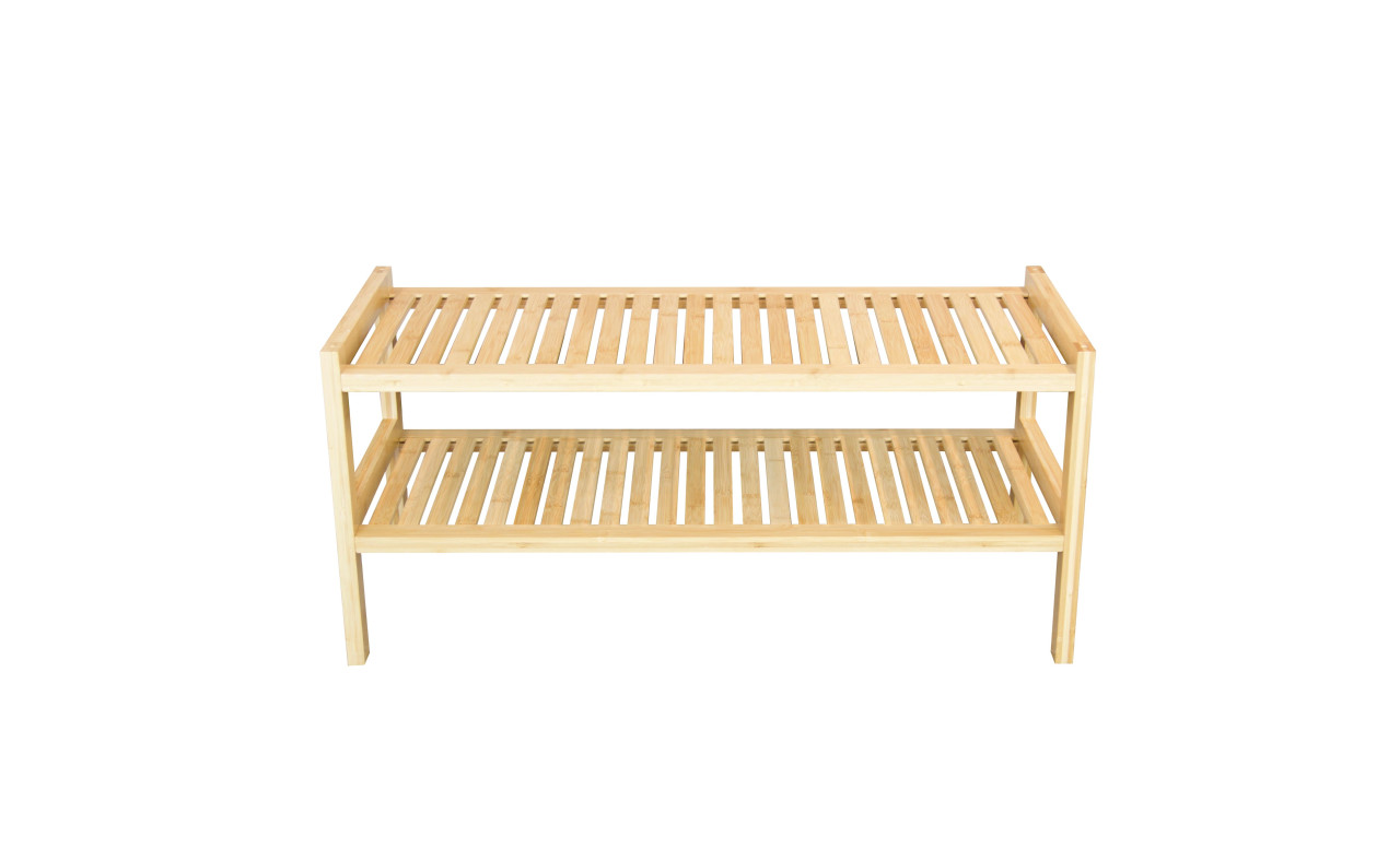 2-Tier Bamboo Stackable Shoe Shelf