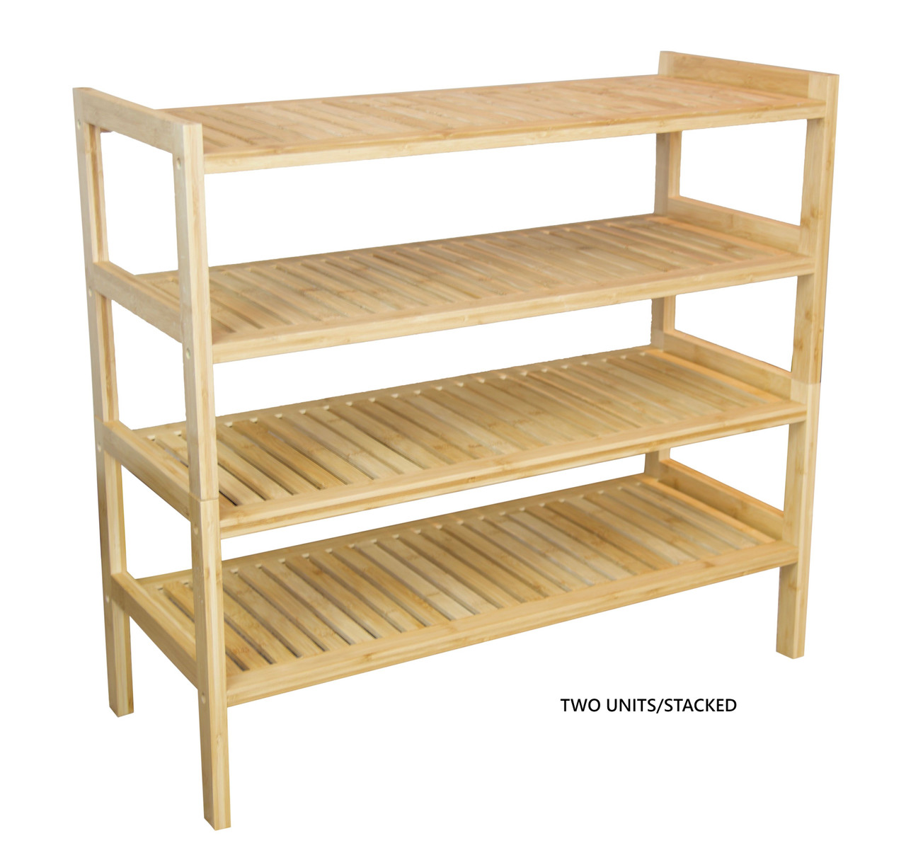 2-Tier Bamboo Stackable Shoe Shelf