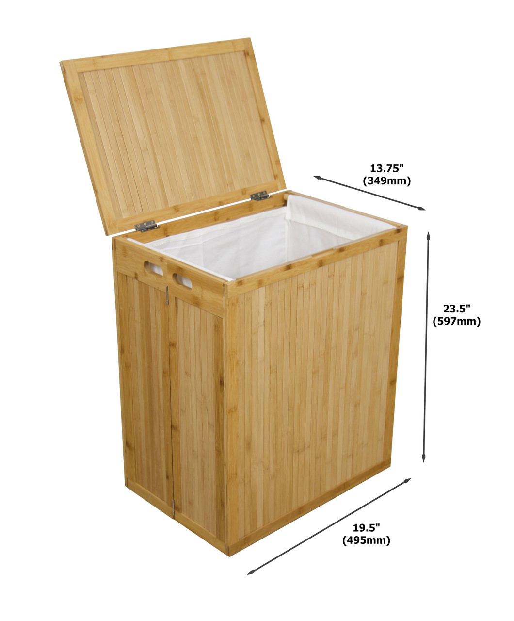 Bamboo Folding Laundry Hamper w/Removeable Cloth Bag | Eccostyle