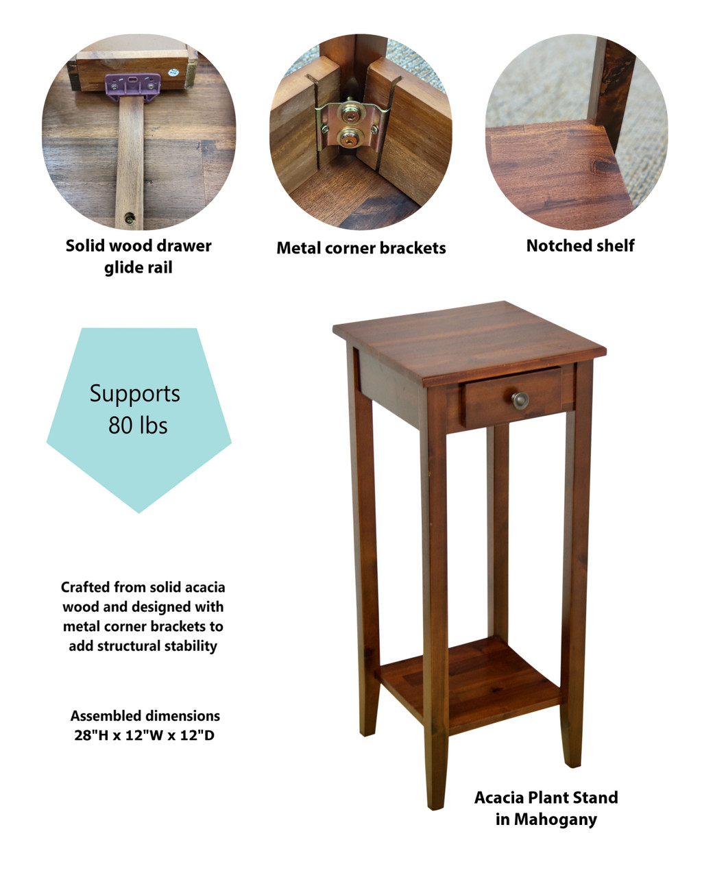 Acacia Plant Stand | Mahogany - Eccostyle
