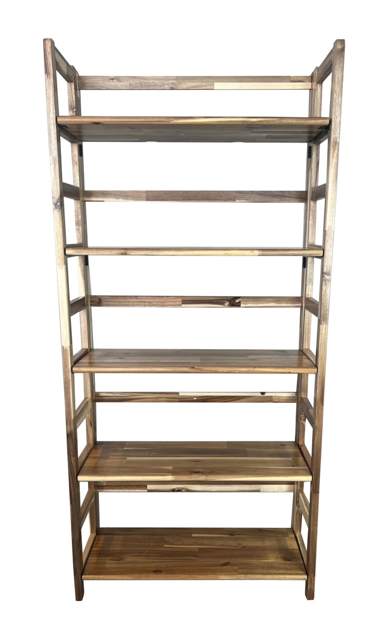 Acacia 5-Tier Folding Bookcase | Casual Contemporary Living