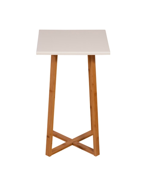 Bamboo Frame Square Plant Table | White (CAEFT0003WMSQ)