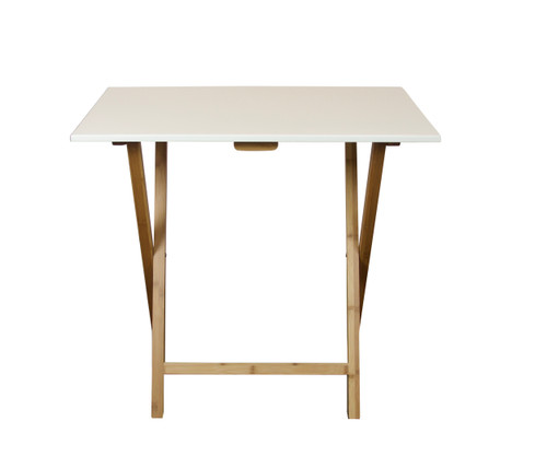 Bamboo Frame Folding Desk | White (CAEFT0012WT)