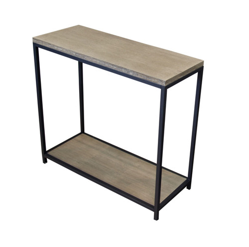 Bamboo + Steel Console Table Brushed Gray
