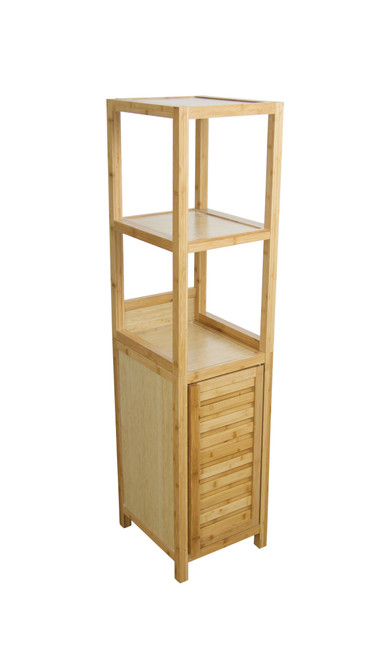 Bamboo 3-Tier Storage Tower w/Cabinet in Natural