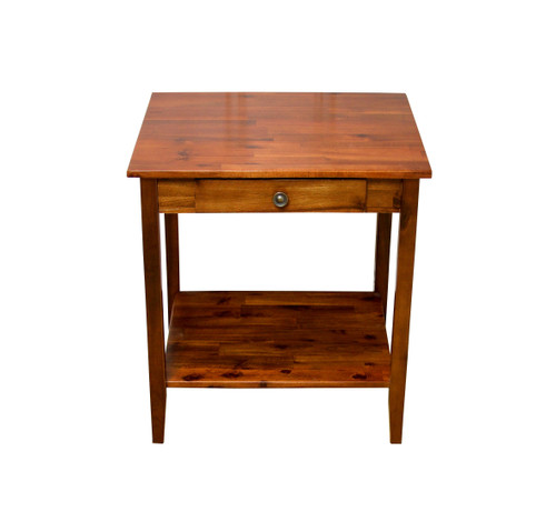 Solid Acacia End Table in Dark Mahogany