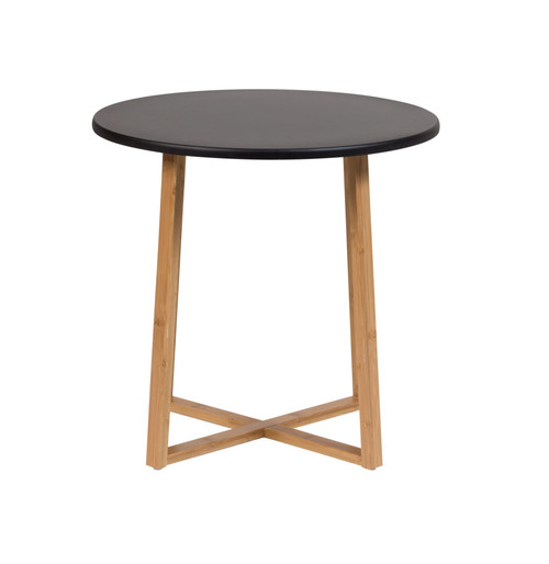 Bamboo Frame Round End Table | Black (CBBFT0014BK)