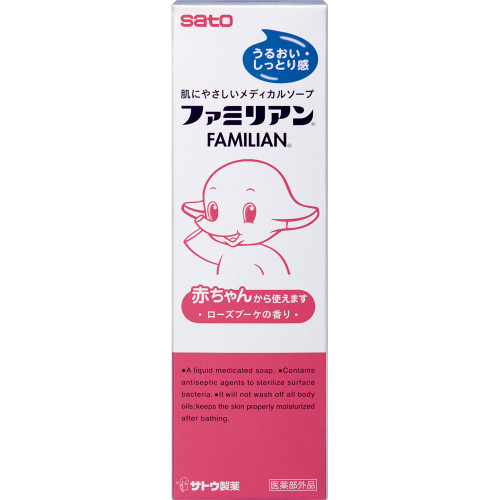 Sato Familian 170mL (Quasi-Drug) Wound and suppurative skin preparations Efficacy: Cleansing, sterilization, and disinfection of skin. Prevents body odor, sweat