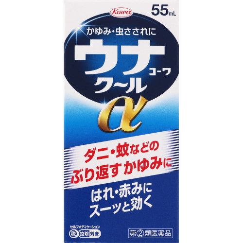 Kowa Unacowa Cool ¿ 55mL Liquid Preparations Insect bites Indications: Insect bites, itching, eczema, contact dermatitis, dermatitis, prickly heat, chilblains,
