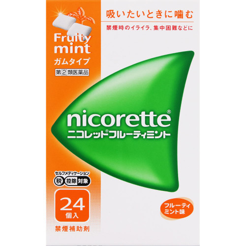 Alinamin Pharmaceuticals Nicorette Fruity Mint 24 pieces Smoking cessation aid Smoking cessation aid Efficacy: Alleviates symptoms such as irritability, difficu