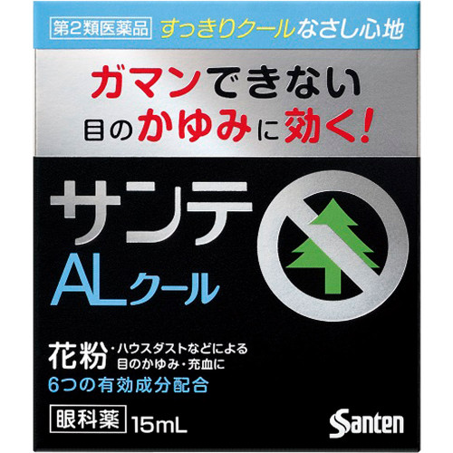 Santen Pharmaceutical Sante AL Cool II 15ml Anti-Allergy Eye Drops Indications: Itchy eyes, conjunctival hyperemia, blepharitis (swollen eyelids), prevention of
