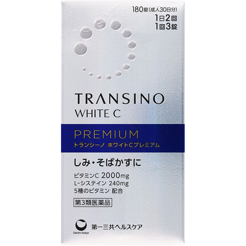 Daiichi Sankyo Healthcare Transino White C Premium 180 tablets Cysteine products Amino Acid Preparations Efficacy: 1.Alleviation of the following symptoms: Pigm