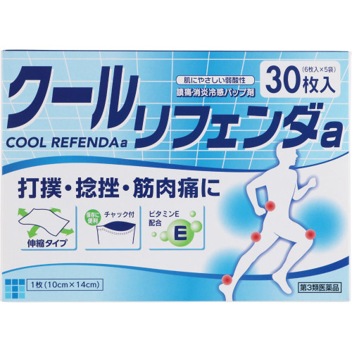 Takamitsu Cool Lifenda 10cm x 14cm 30 sheets Patches (Cooling) Paste Efficacy: Lower back pain, bruises, sprains, stiff shoulders, joint pain, muscle pain, musc