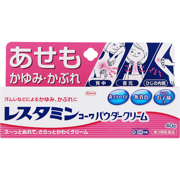 Kowa Restamin Kowa Powder Cream 40g Heat Rash Efficacy: Prevents rough skin, irritation, prickly heat/acne, prevents heat sensation after sunburn/snowburn, tigh