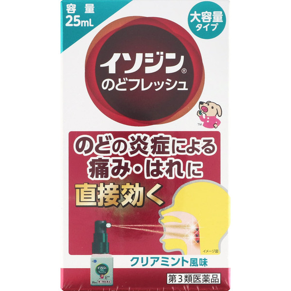 Shionogi Healthcare Isojin Throat Fresh 25mL Throat Spray Cold Aids [Pharmaceuticals] Indications: Sore throat, throat pain, throat swelling, throat discomfort,
