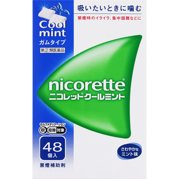 Alinamin Pharmaceuticals Nicorette Cool Mint 48 pieces Smoking cessation aid Smoking cessation aid Efficacy: Alleviates symptoms such as irritability, difficult