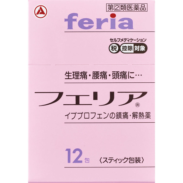 Alinamin Pharmaceuticals Feria 12 Packs Ibuprofen Main Indications: - Relief of menstrual pain, back pain, headache, toothache, sore throat, joint pain, muscle