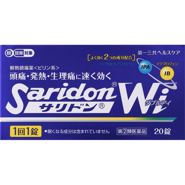 Daiichi Sankyo Healthcare Salidon Wi 20 tablets Pyridine-based Preparations Indications: -Pain relief for headache, menstrual pain (dysmenorrhea), toothache, po