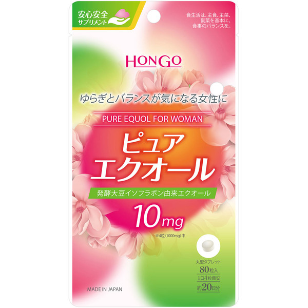 Hongo Pure Equol 80 Capsules Soybeans and isoflavones Beautiful skin