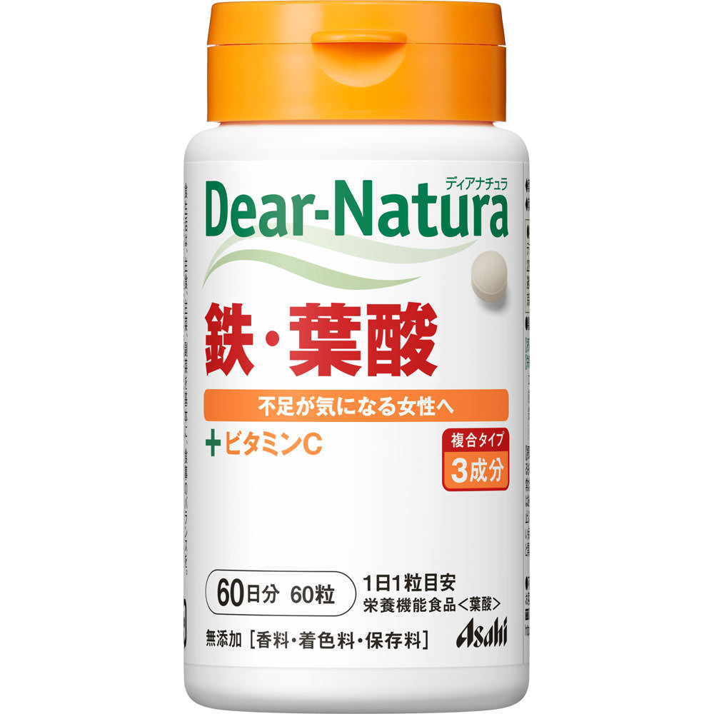 Asahi Dear-Natura Iron & Folic Acid 60 capsules Iron supplements Mineral