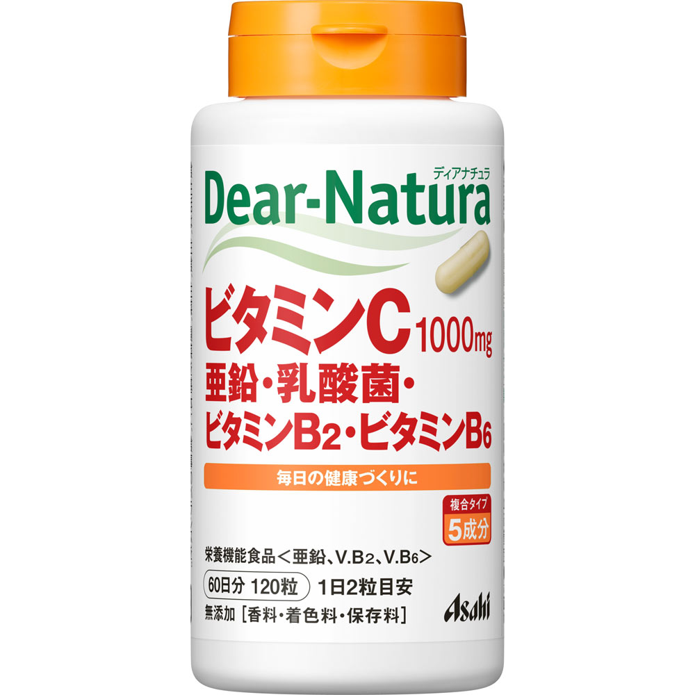 Asahi Dear-Natura Dea Naturale Vitamin C, Zinc, Lactic Acid Bacteria, Vitamin B2, Vitamin B6 120 Tablets (60-Day Supply) Other (check locks, tongue cleaners, et