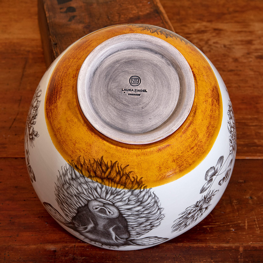 Example of glazed bottom of handmade ceramic Bowl