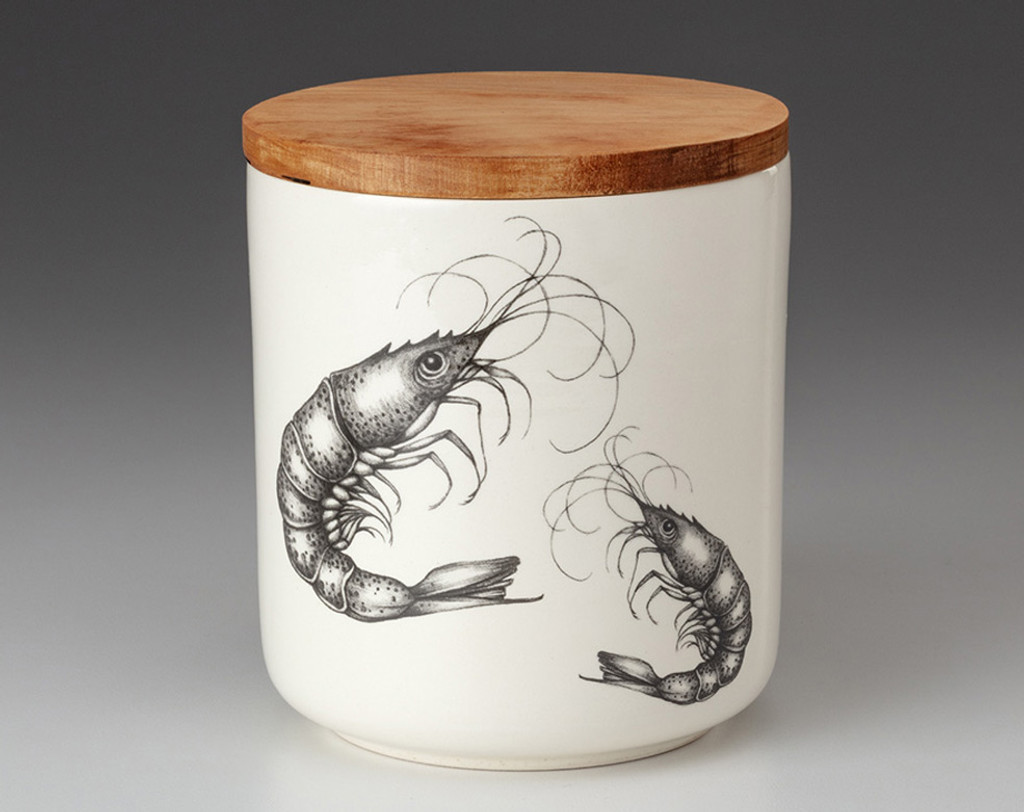 Small Canister with Lid: Shrimp
