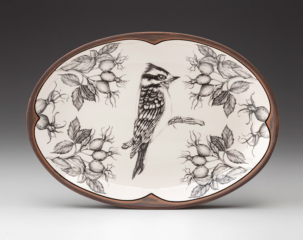 Oval Platter: Woodpecker
