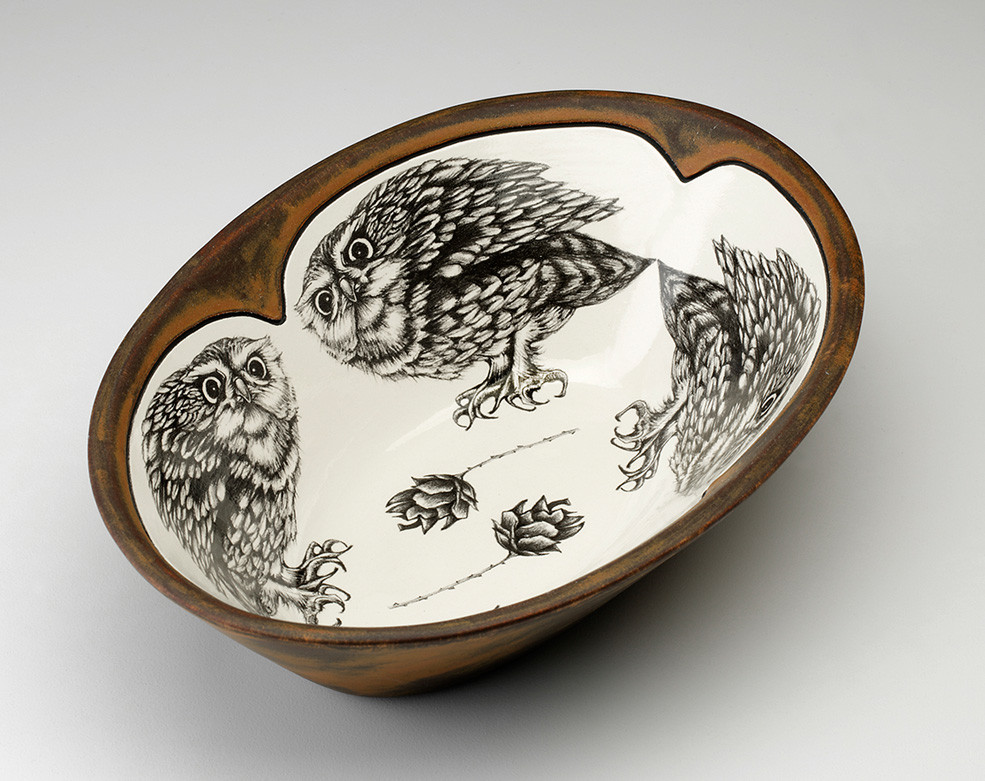Laura Zindel Screech Owl Serving Dish