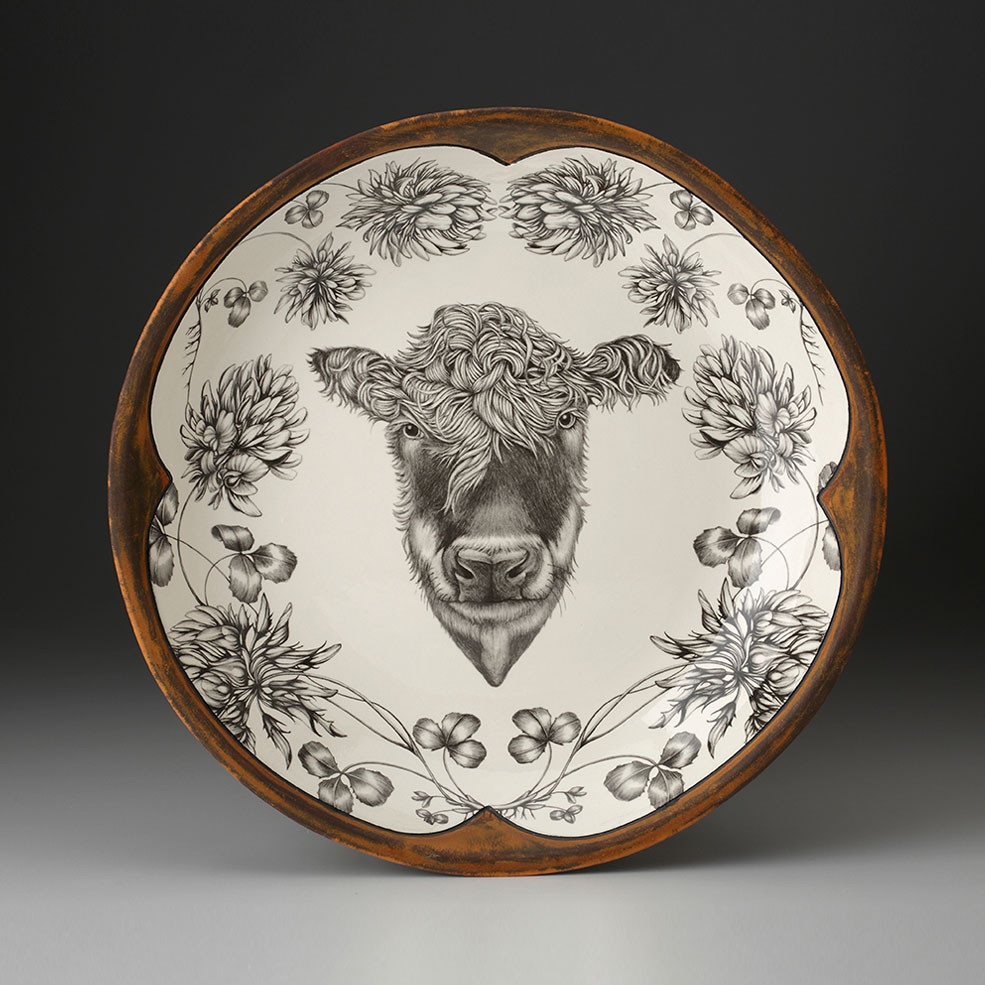 Small Round Platter: Hereford Cow - Laura Zindel Design