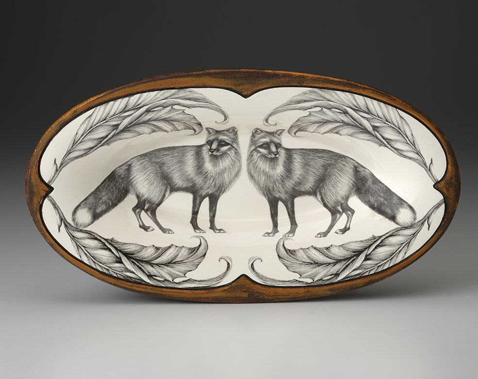 Oblong Serving Dish: Red Fox - Laura Zindel Design