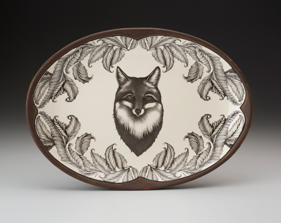 Oval Platter: Fox Portrait - Laura Zindel Design