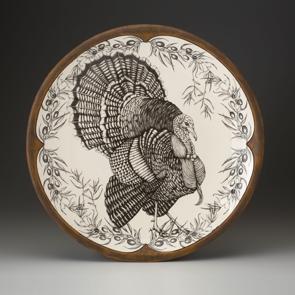 Large Round Platter: Turkey - Laura Zindel Design